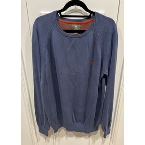 Timberland Sweater Mens Size XXL Blue Cotton Knit Pullover Crew Neck Outdoor